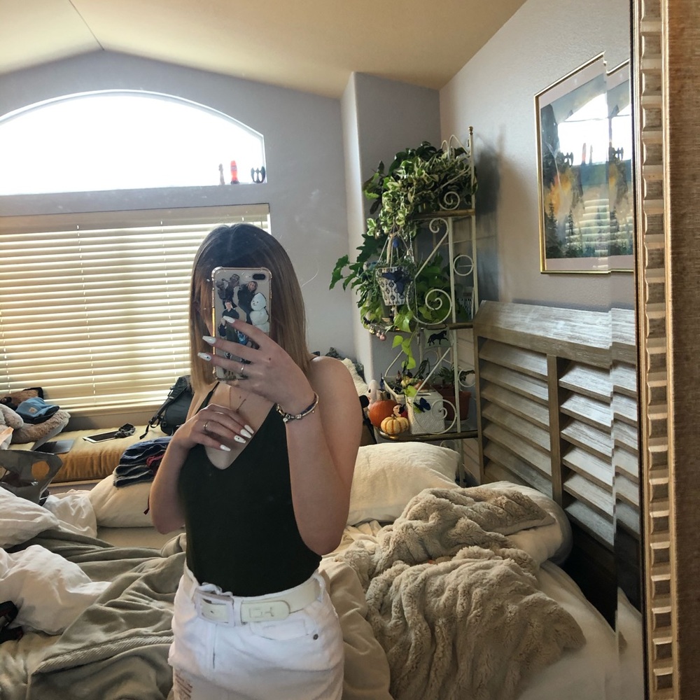 army green & white bodysuits